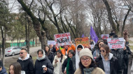 March for women's rights held in Bishkek